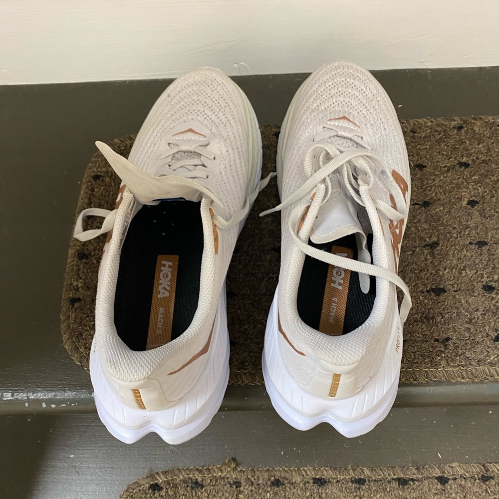 Hoka One One White Athletic Shoes with Cushioned Midsole